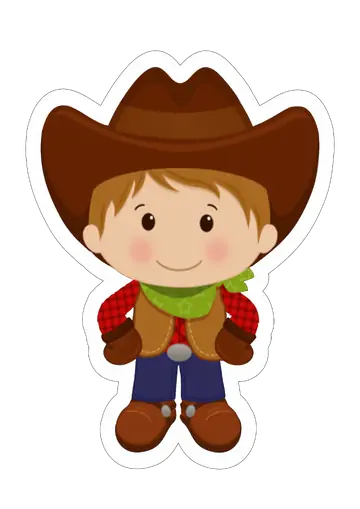 Menino Cowboy Com Chapéu e Lenço PNG