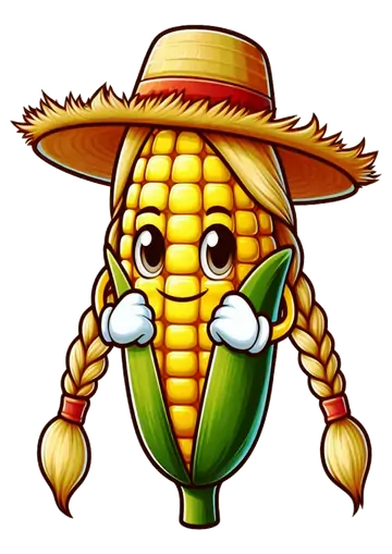 Espiga de Milho com Chapéu de Palha PNG