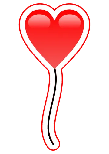 Balão em Formato de Coração Vermelho PNG