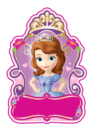 Princesa Sofia com Coroa e Moldura PNG
