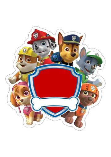 Turma Patrulha Canina com Escudo Vermelho PNG