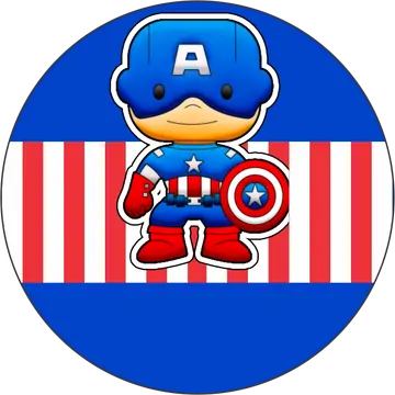 Capitão América Baby em Adesivo Redondo PNG