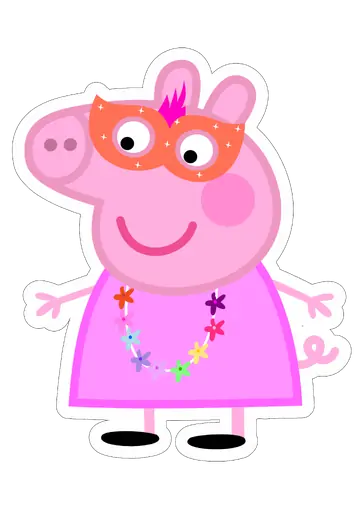 Peppa Pig de Carnaval com Máscara PNG