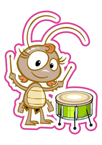 Dona Baratinha Tocando Bateria PNG