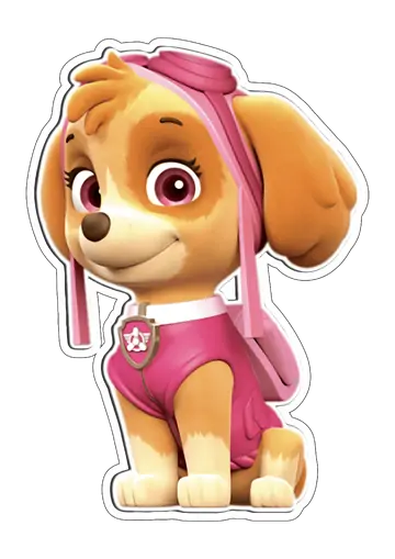 Skye da Patrulha Canina Sentada PNG