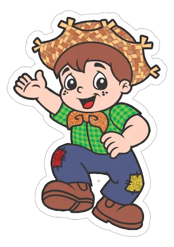 Menino Caipira Dançando Festa Junina PNG