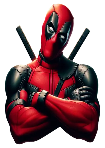 Deadpool de Braços Cruzados PNG