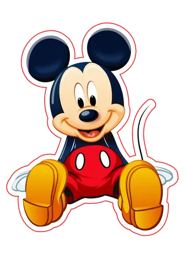 Mickey Mouse Sentado Sorrindo PNG