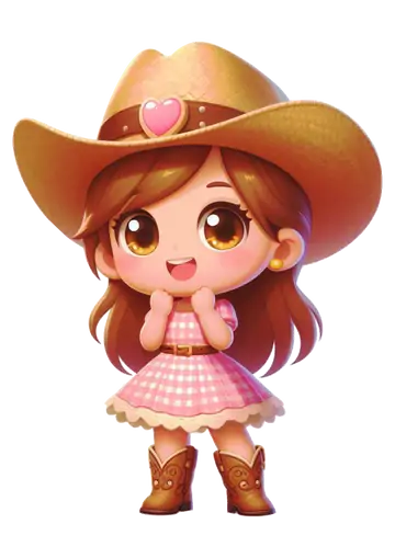 Menina Caipira de Vestido Rosa PNG