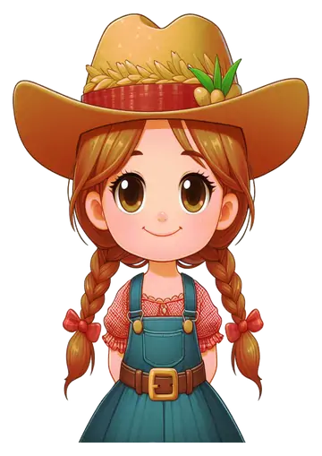 Menina Caipira Sorridente com Chapéu PNG