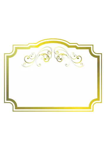 Moldura Dourada com Ornamentos PNG
