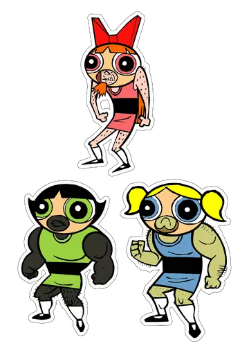 Versão Engraçada Meninas Superpoderosas PNG
