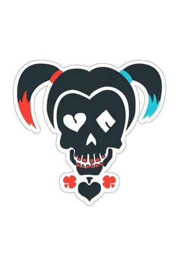 Logo Caveira da Arlequina PNG