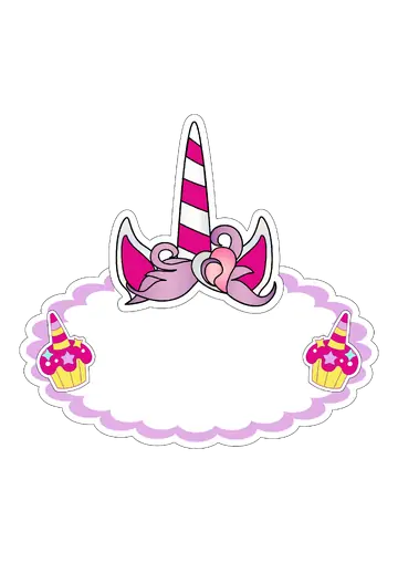 Topo de Bolo Unicórnio Rosa PNG