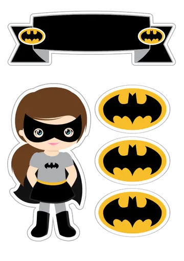 Topo de Bolo Batgirl Infantil PNG