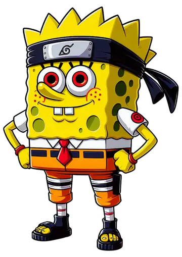 Bob Esponja Ninja com Bandana PNG