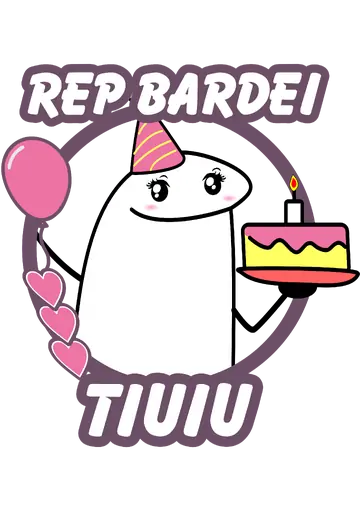 Flork de Aniversário com Bolo PNG