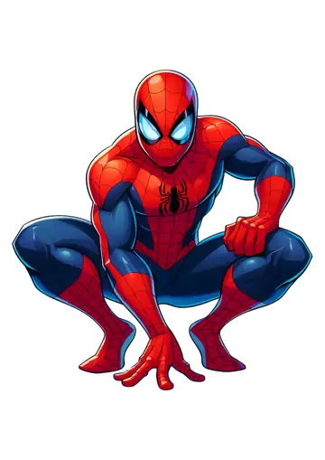 Homem Aranha Agachado Desenho PNG