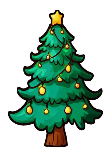 Arvore de Natal Decorada Simples PNG