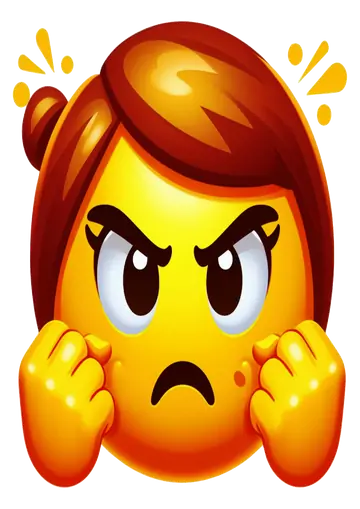 Emoji Mulher com Raiva e Punhos PNG
