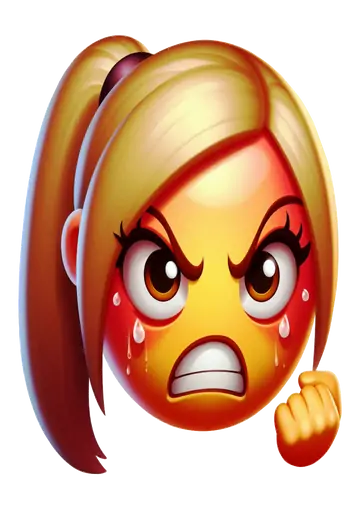 Emoji Mulher Chorando de Raiva PNG