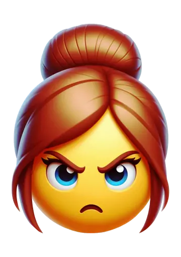 Emoji Mulher com Cabelo Preso Brava PNG