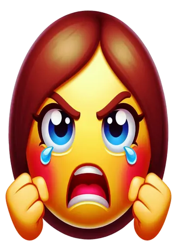 Emoji Mulher Chorando e Brava PNG