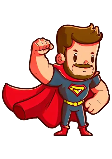 Super Pai Musculoso com Barba PNG