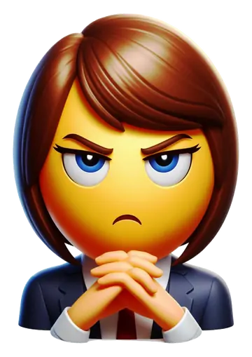 Emoji Mulher de Negócios Brava 3D PNG