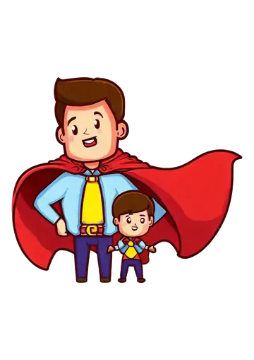 Super Pai com Filho no Colo PNG