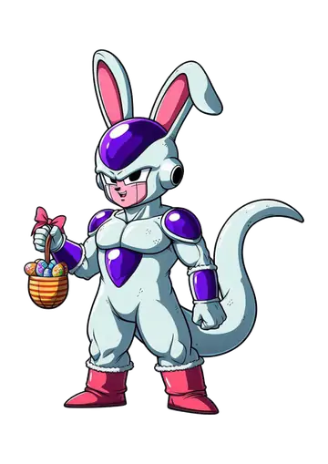 Freeza Coelhinho com Cesta Decorada PNG