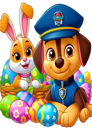Chase e Coelhinho da Páscoa PNG