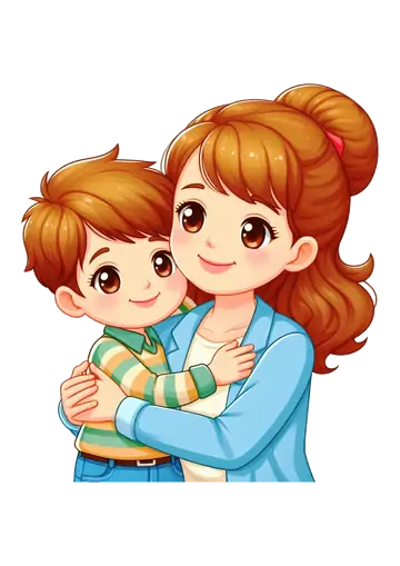 Mãe e Filho Abraçados PNG