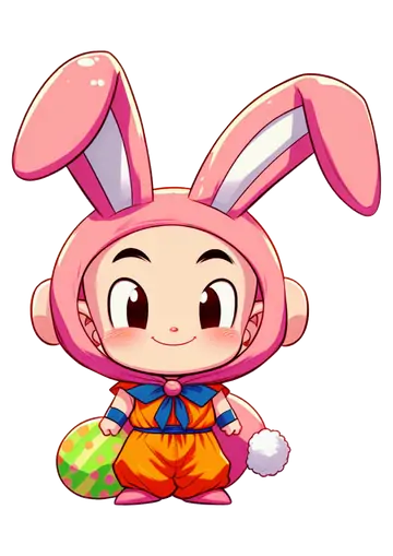 Krillin Coelhinho Rosa Fofinho PNG