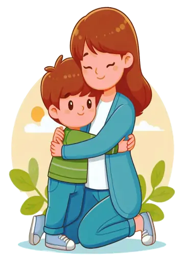 Mãe e Filho Abraçados Fofinhos PNG
