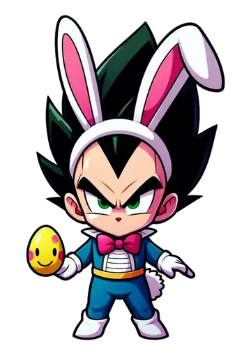 Vegeta Coelhinho da Páscoa Gravata Borboleta PNG