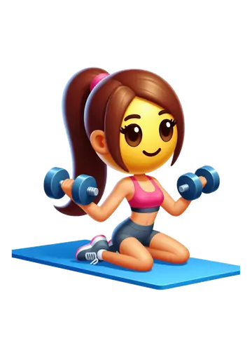 Emoji Mulher Treinando Academia Halteres PNG