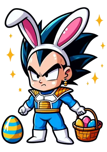 Vegeta Coelhinho da Páscoa PNG