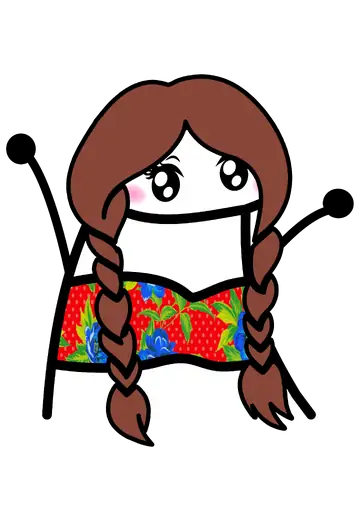 Flork Menina Caipira com Tranças PNG
