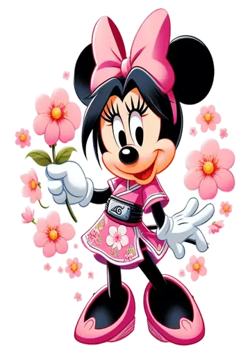 Minnie Mouse com Flores PNG