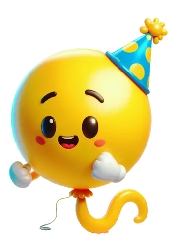 Emoji Balão com Chapéu PNG