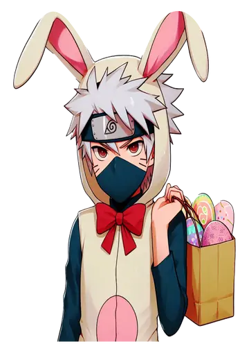 Kakashi Fantasia Coelhinho Páscoa PNG