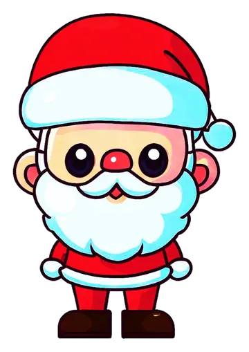 Papai Noel Chibi em Pé PNG