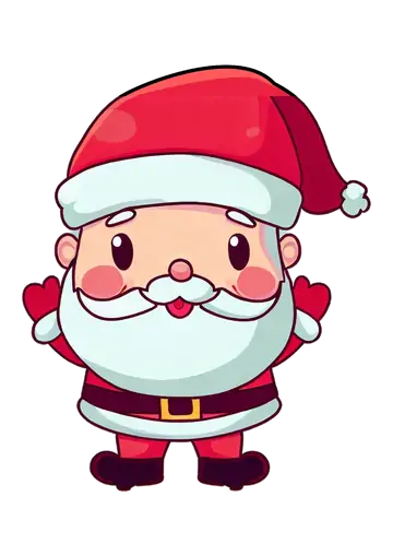 Papai Noel Chibi Sorrindo PNG