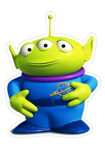 Alien Toy Story Verde PNG