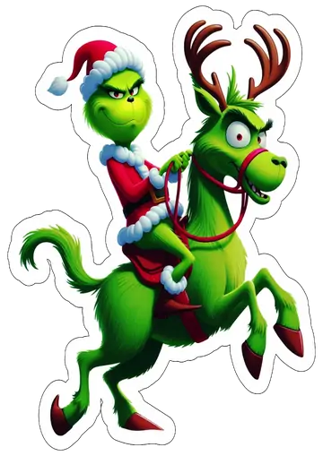 Grinch Raivoso Montado Rena PNG
