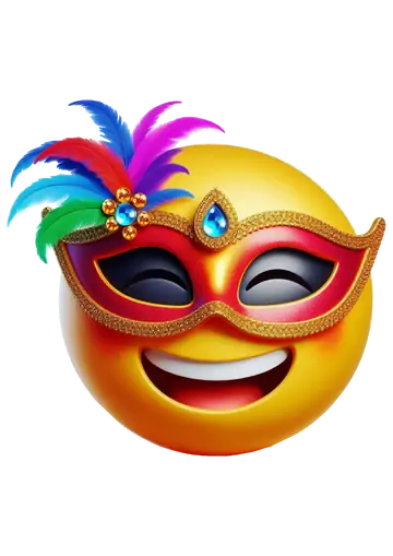Emoji Máscara Carnaval Vermelha PNG