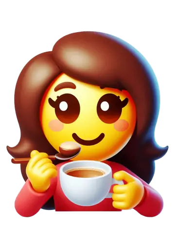 Emoji Mulher Tomando Café PNG