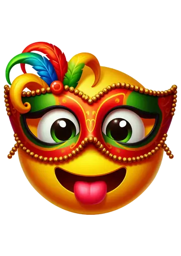 Emoji Máscara Carnaval Língua Pra Fora PNG