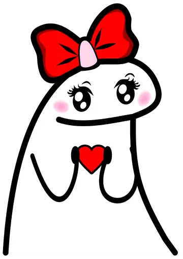 Flork com Laço e Coração PNG